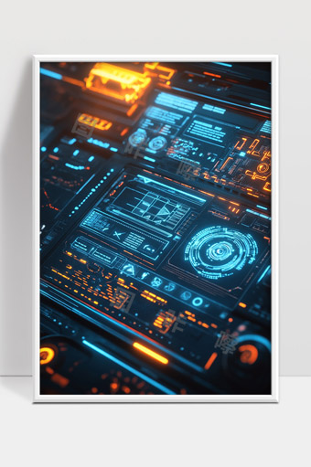 未来科技感智能数据控制中心界面设计