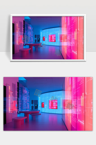 未来科技感数字交互展示空间视觉体验