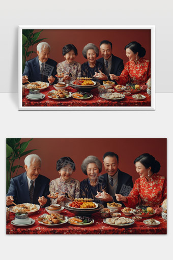 幸福家庭团圆欢聚共庆美好时光