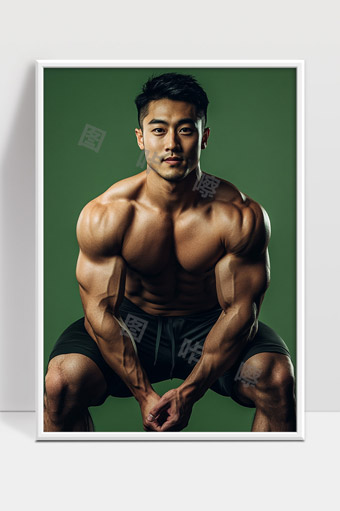 健身男士展现完美肌肉线条力量与自律结合的典范