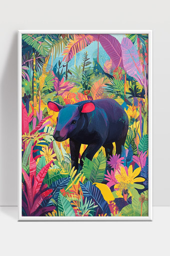 热带雨林中色彩斑斓的野生动物与奇异植物景观