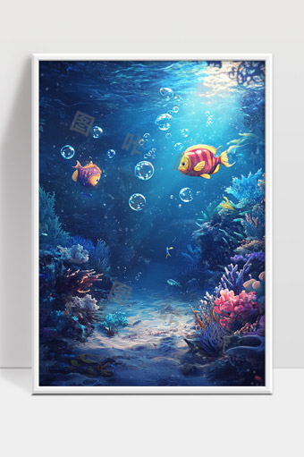 梦幻海底世界绚丽多彩的珊瑚鱼群畅游海洋深处