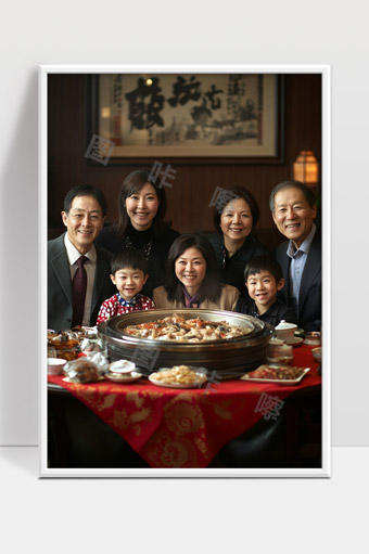 温馨三代同堂团聚共品丰盛传统美食