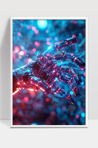 未来科技感机械手掌数字网络人工智能科技创新