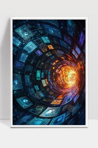 未来数字信息隧道数据流智能科技视觉展示