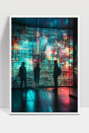 数字科技未来城市虚拟数据网络交互体验