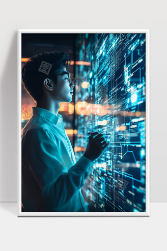 科技感数字信息交互未来数据分析场景