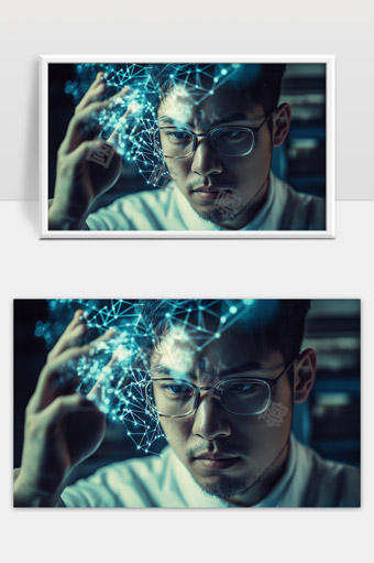 科技感未来人工智能数字网络连接思维创新