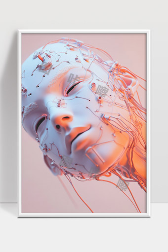 未来人工智能机器人面部科技与人机融合