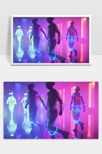 未来科技感虚拟现实沉浸式数字世界探索