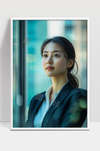 现代都市职业女性自信优雅的商务形象写照