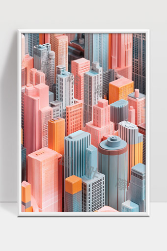 现代城市高楼大厦立体建筑模型设计展示