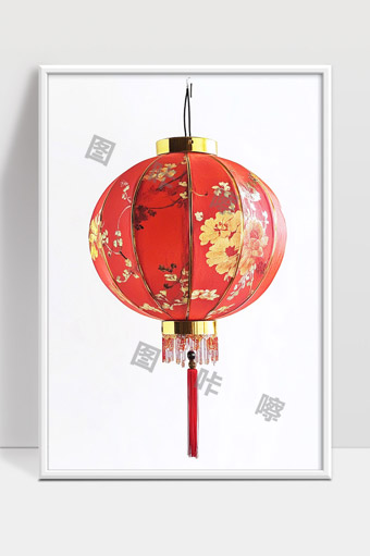 传统中式红色花纹挂灯笼装饰春节喜庆用品