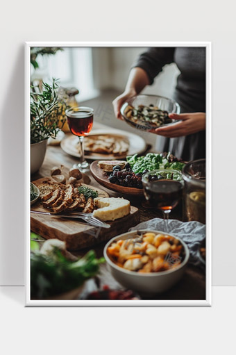 温馨家宴美食摆盘丰富健康饮食生活