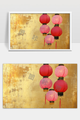 红灯笼装饰春节传统节日喜庆氛围