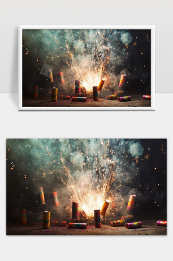 庆典焰火烟花爆竹燃放绚丽夜空