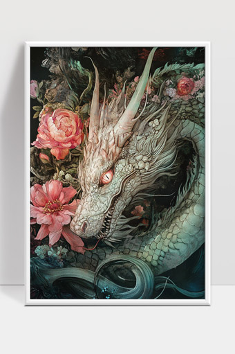 绚丽花海中的神秘东方龙与自然交融