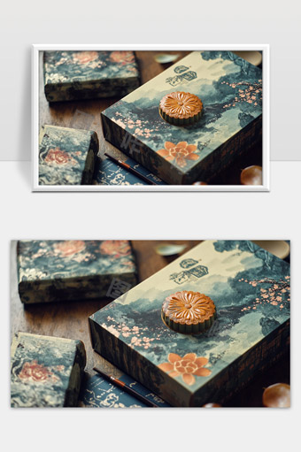 中国风月饼礼盒传统节日中秋美食文化展示
