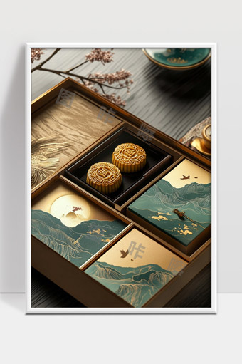 中秋月饼礼盒传统文化美食佳节庆典