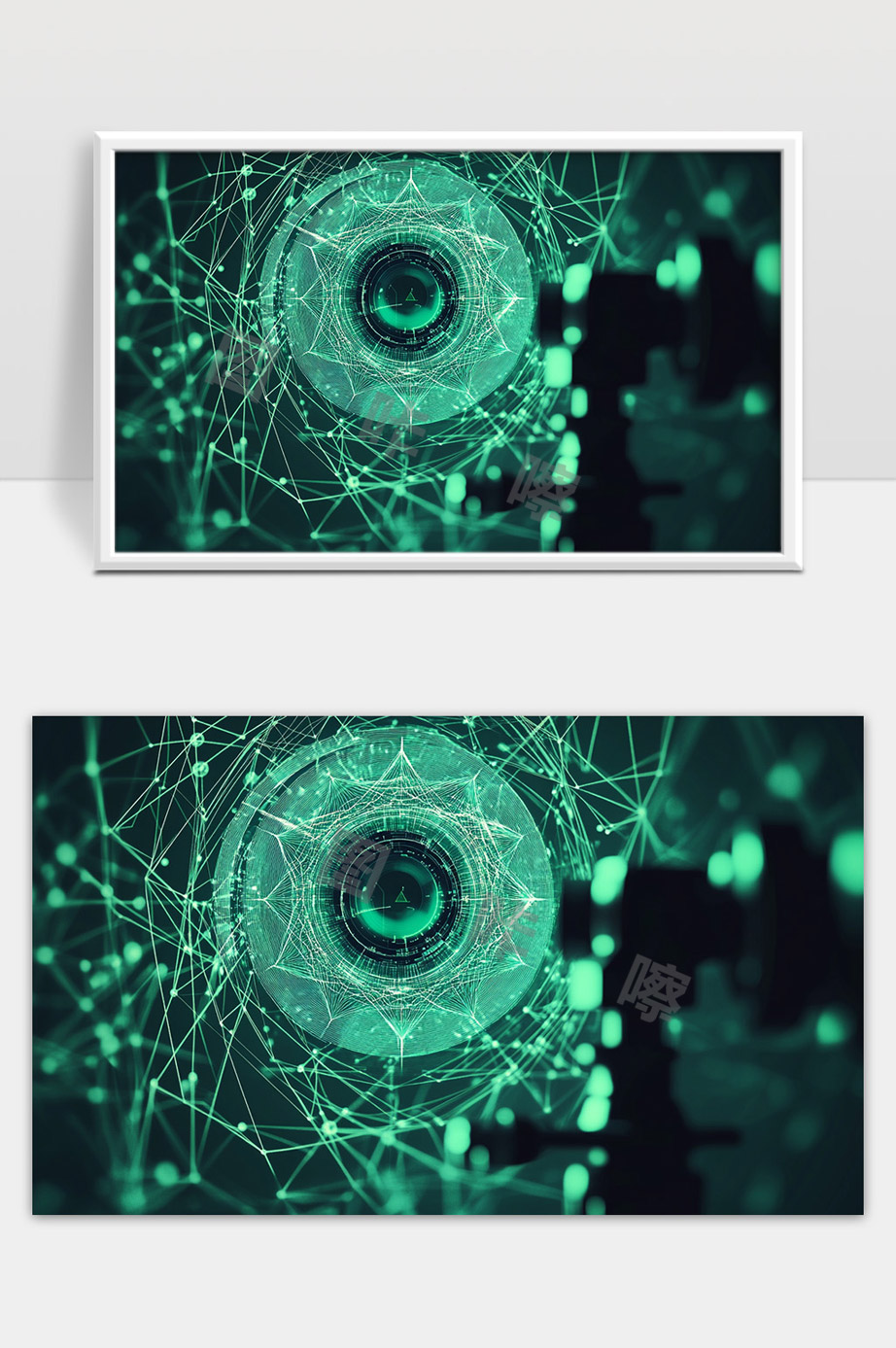 未来科技网络人工智能数据与数字连接视觉核心