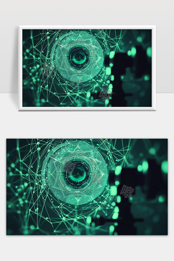 未来科技网络人工智能数据与数字连接视觉核心
