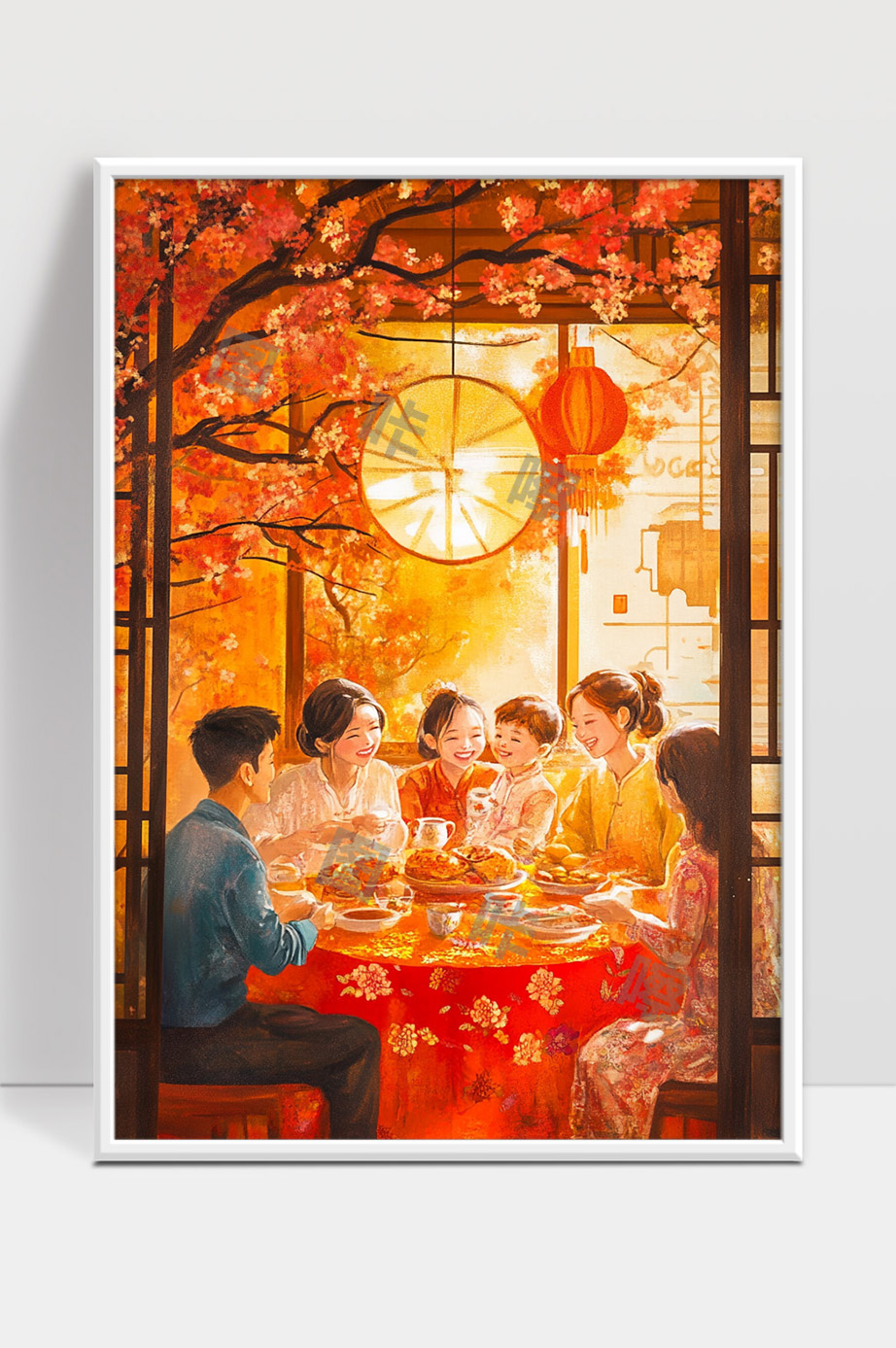 团圆时刻温馨幸福家人共享美好佳节