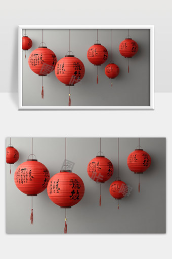 中国传统红色灯笼装饰春节佳节喜庆氛围