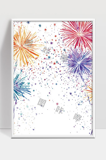 多彩烟花绽放庆典夜空璀璨绚丽绽放画面