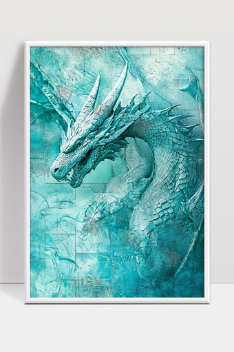 冰霜巨龙雕塑展现神秘古代神话力量