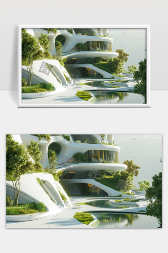 未来主义生态住宅绿色建筑与自然环境融合设计