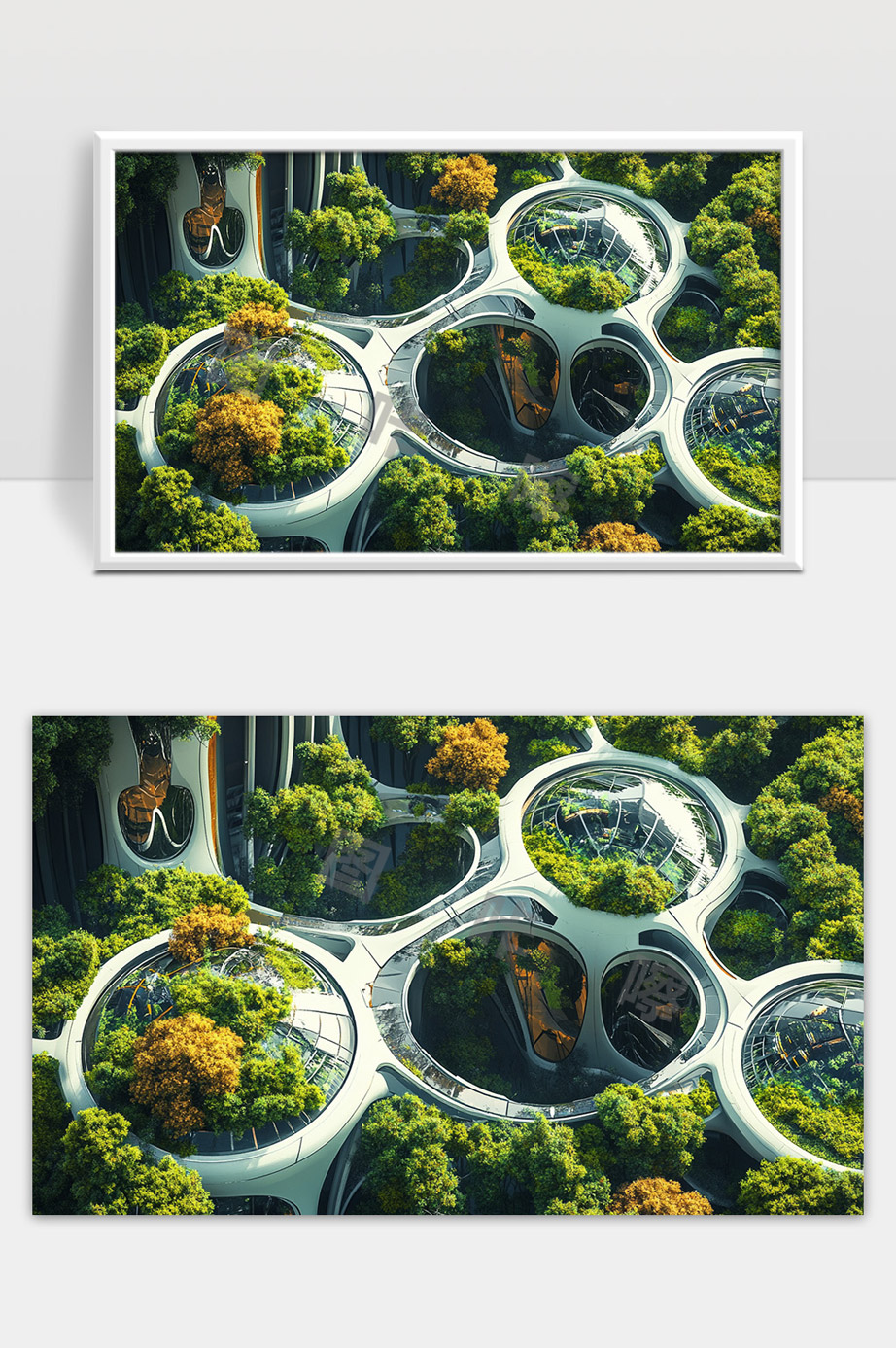 未来生态城市中的绿色创新圆顶建筑设计