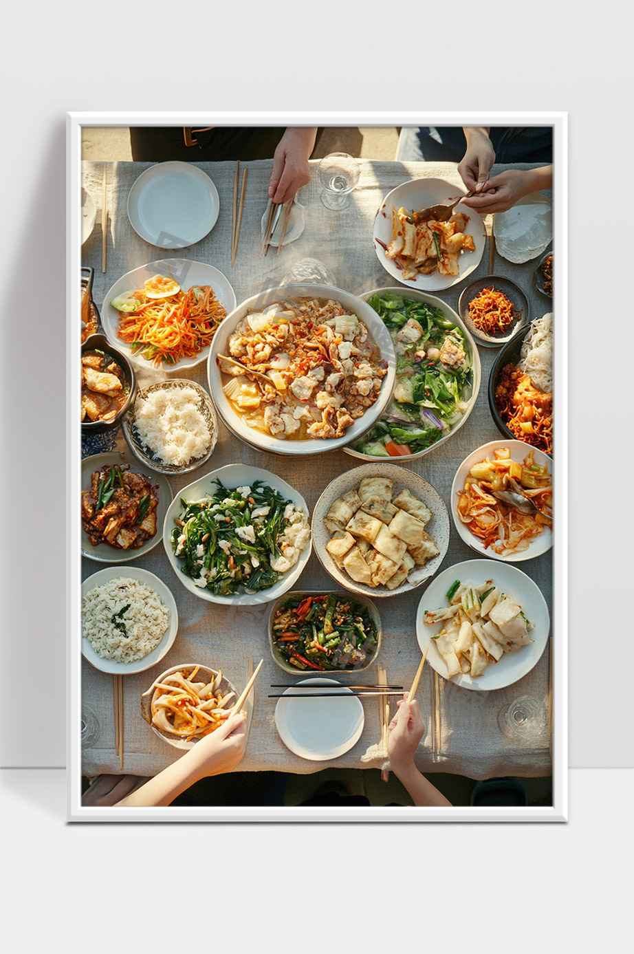 丰盛家宴多样美食共享团圆时光