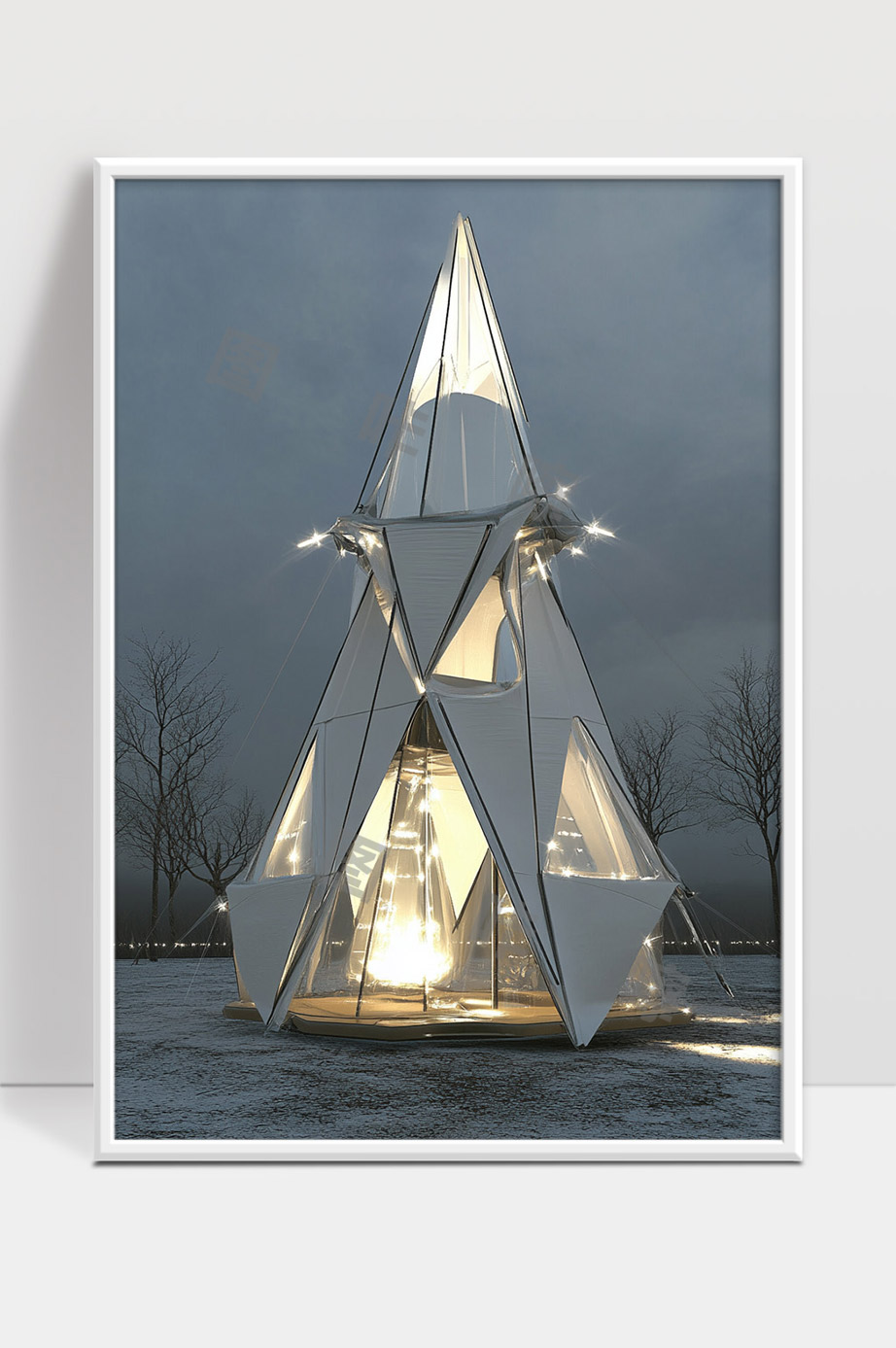 现代极简风格光影装置创新建筑设计展示