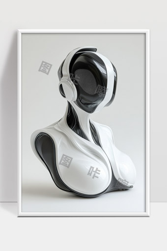 未来科技感女性机器人智能助理形象设计