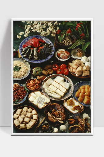 传统地方特色美食丰富年夜饭宴席摆盘