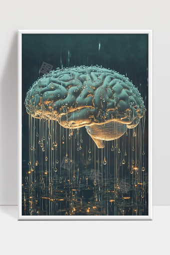 科技感大脑人工智能数据流动未来思维机制