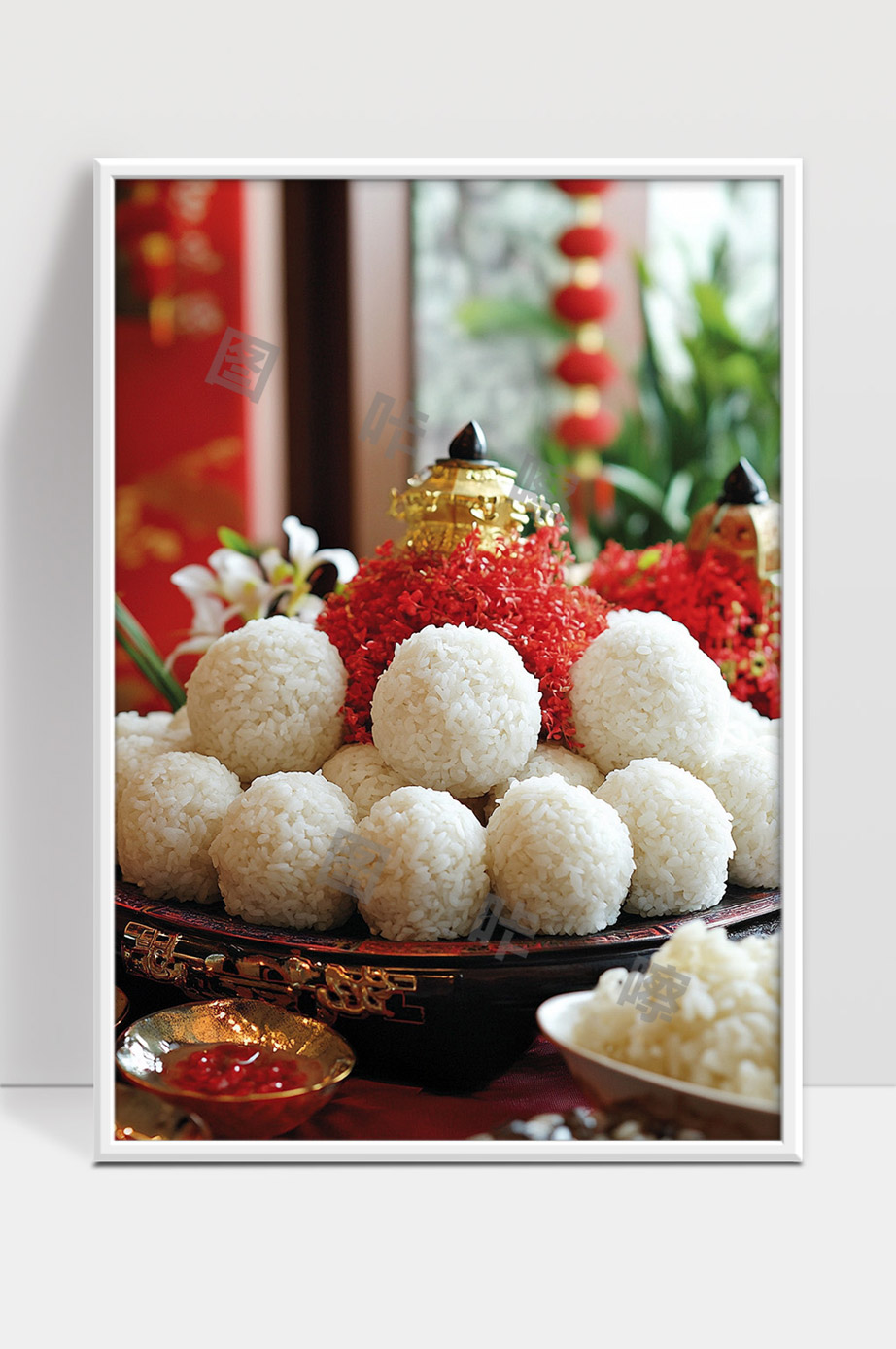 传统节日元宵节特色美食糯米汤圆呈祥庆团圆