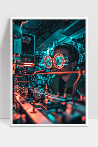 未来科技实验室中先进设备与工程师探索技术世界