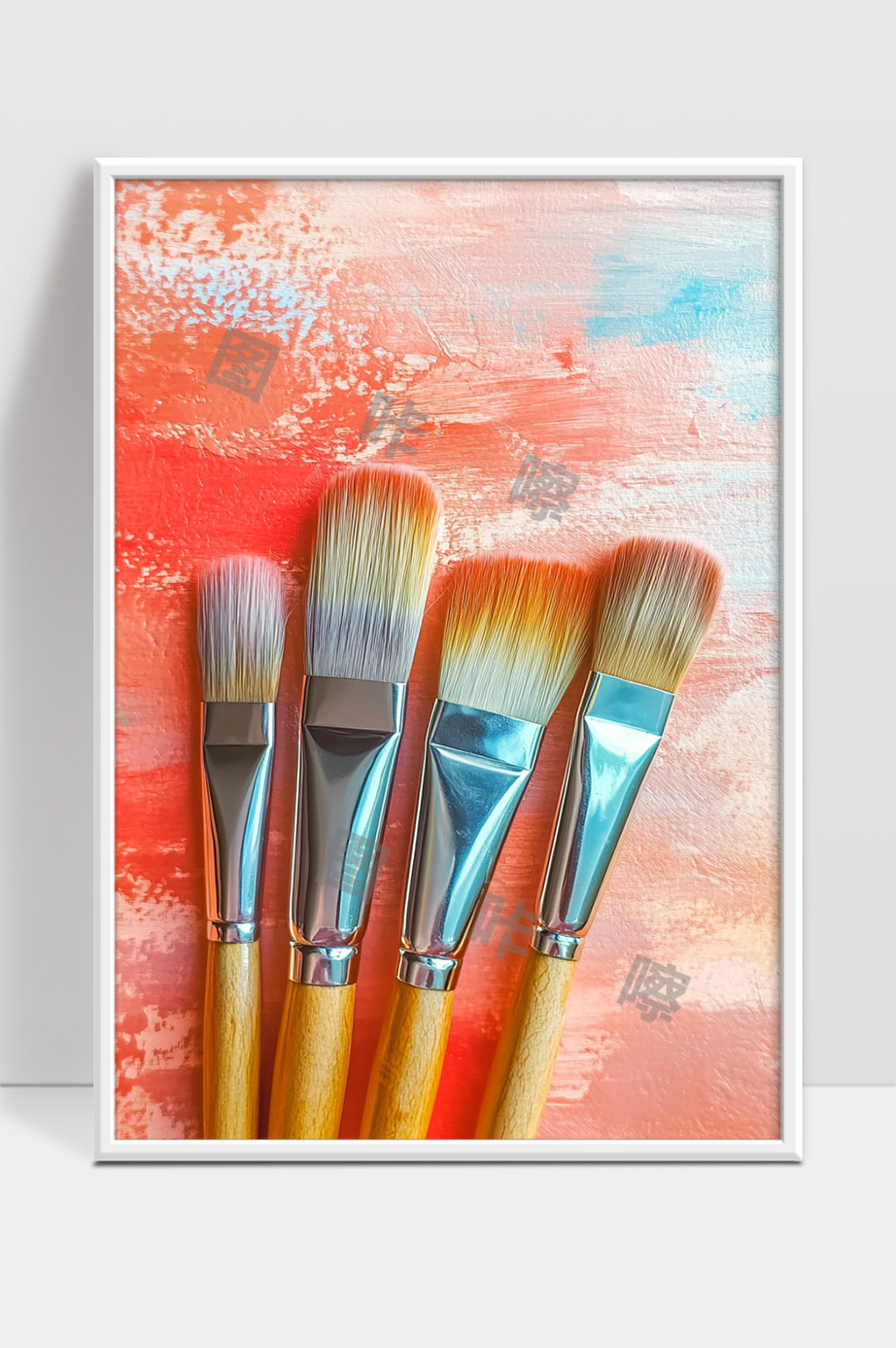 多种画笔和色彩丰富的画布创意艺术展示