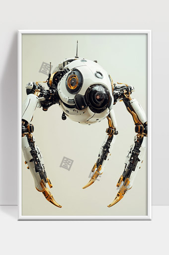 未来科幻机器智能四足机械臂机器人设计