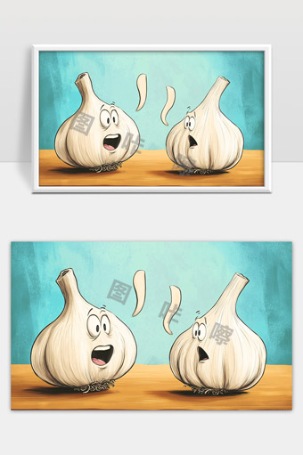 两颗大蒜幽默对话表情生动创意搞笑漫画