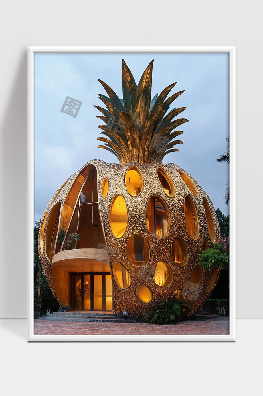 创意菠萝造型建筑独特设计与现代美学结合