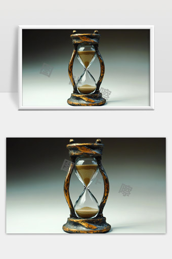 复古风沙漏计时器象征时间流逝和珍惜时光