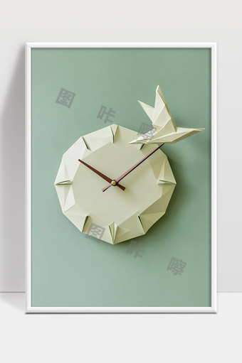 创意折纸鸟主题时钟设计简约艺术装饰