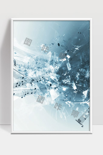 抽象音乐符号与音符律动艺术背景设计