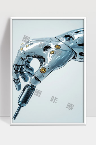 未来科技感机械手臂高精度智能机器部分特写