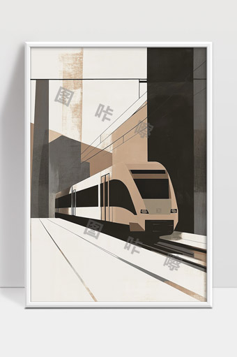 现代都市高速列车穿行城市轨道画面