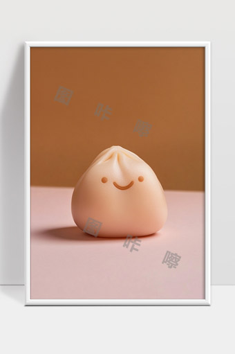 可爱笑脸创意卡通包子萌趣表情摆件