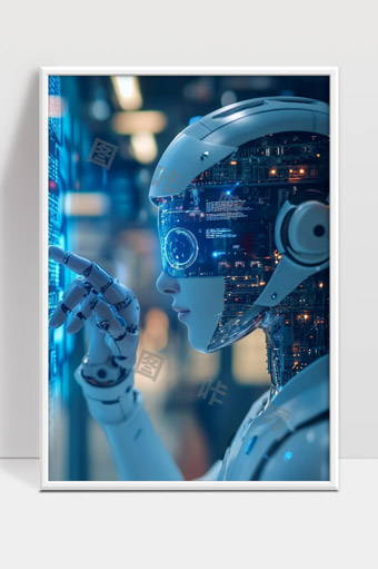 智能机器人操作数据界面展现未来科技