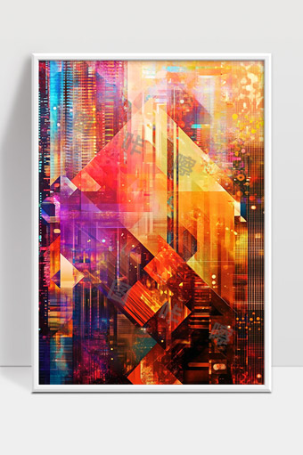 未来科技感抽象几何光影城市建筑艺术